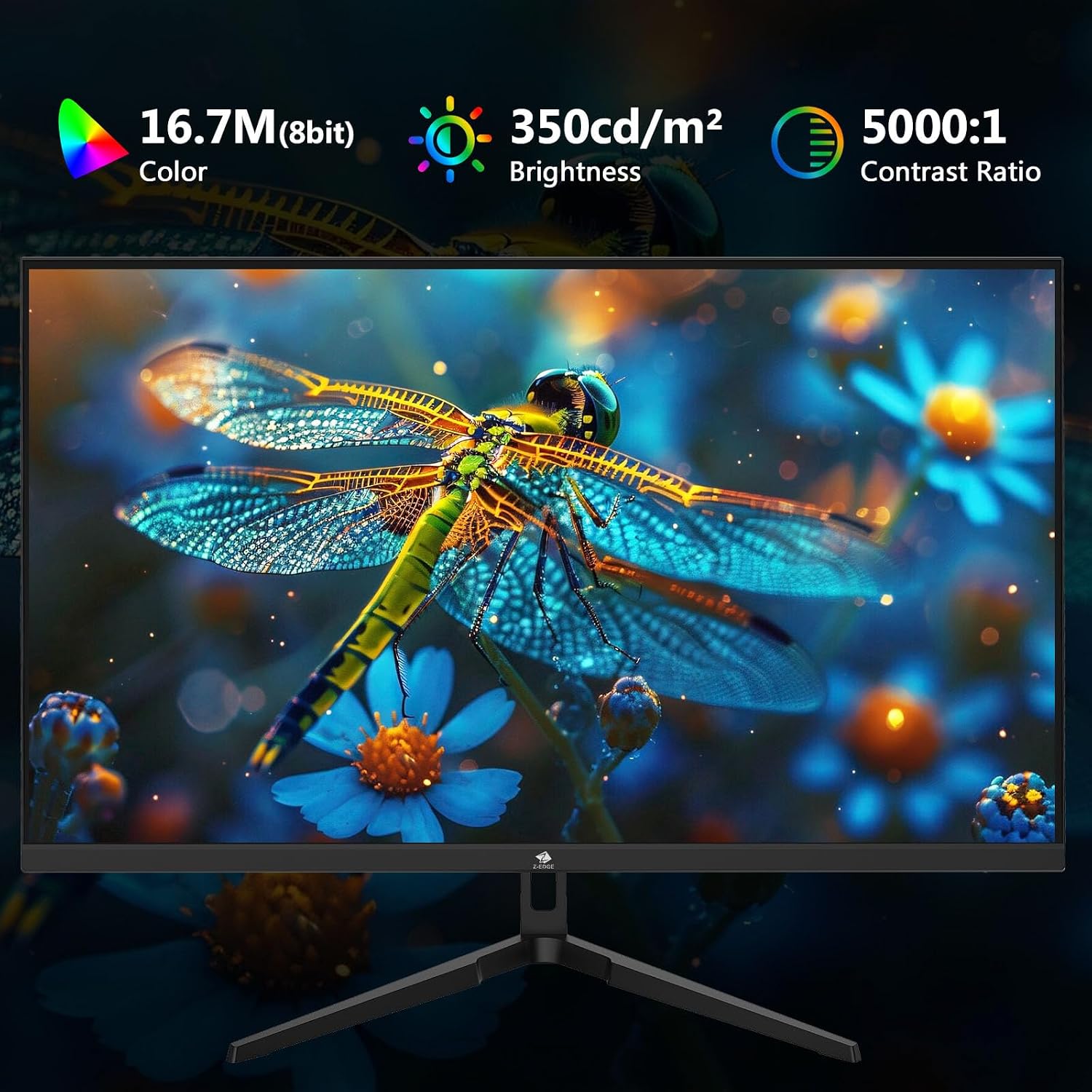 24.5' Gaming Monitor 240Hz, Z-Edge UG25F FHD 1920x1080 Computer Monitor, 1ms Frameless LED, Contrast Ratio 5000:1