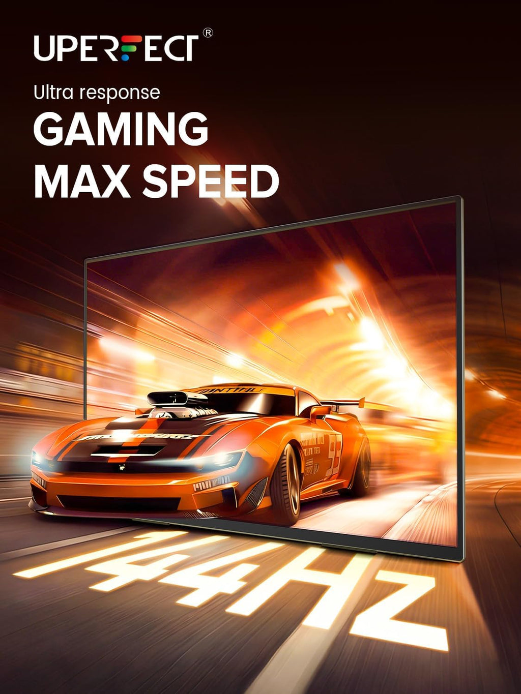 UPERFECT QLED 24' 144Hz Portable Monitor 1080P 145% sRGB 450Nits w/Stand & VESA, HDMI USB-C FHD Travel Monitor for Laptop/Gaming Devices/Phone/Mini PC, External Second Screen for Gaming & Work