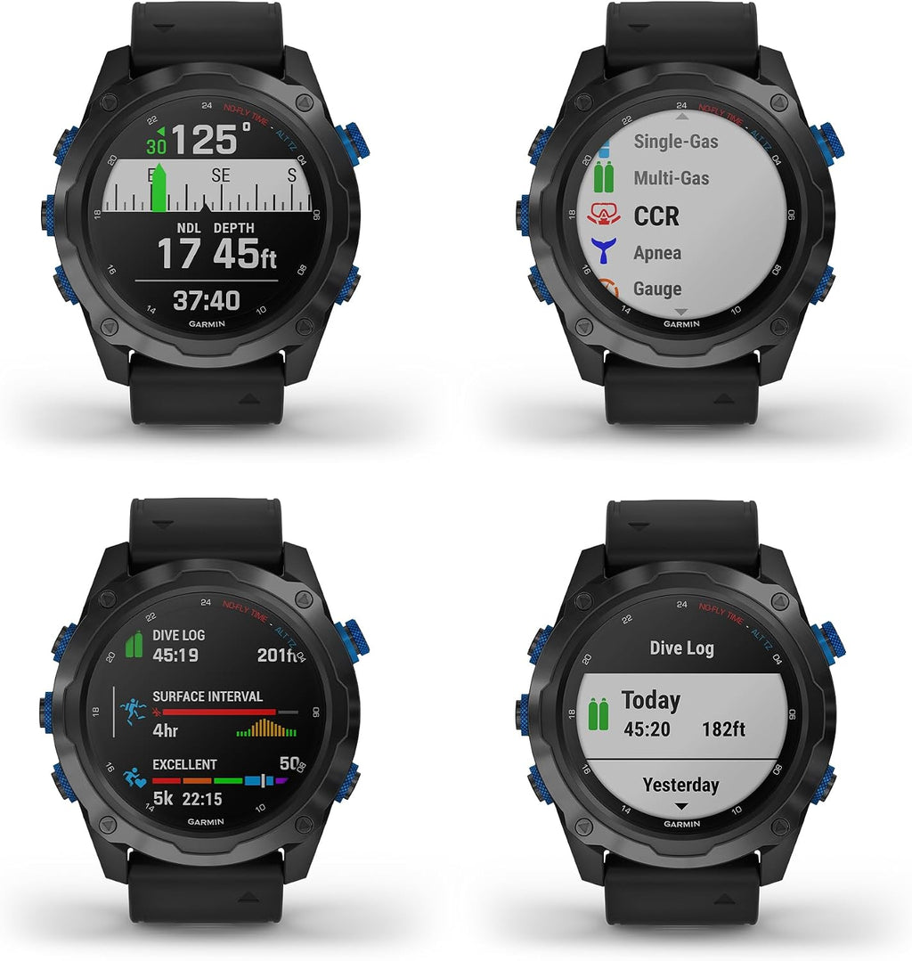Garmin Descent Mk2i, Watch-Style Dive Computer with Air Integration, Multisport Training Smartwatch, Titanium Carbon Gray DLC with Black Band Bundle with inReach Mini 2,Flame Red with GPS + More