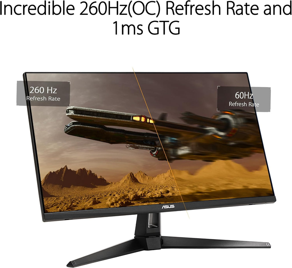 ASUS TUF Gaming 27' 1440P Gaming Monitor (VG27AQM1A) - QHD (2560 x 1440), 260Hz, 1ms, Fast IPS, Extreme Low Motion Blur Sync, Freesync Premium, G-SYNC Compatible, DisplayHDR400, 3 Year Warranty