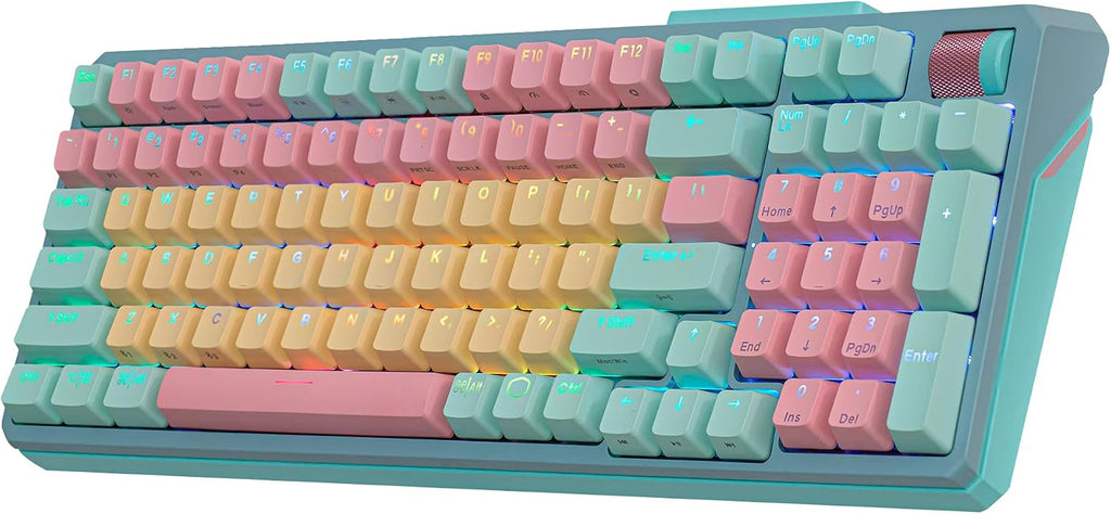 Cooler Master MK770 Macaron Wireless Mechanical RGB Gaming Keyboard, Kailh Box V2 Linear Red Switches, Gasket Structure, Hot-Swappable, Bluetooth|2.4GHz, Tactile 3-Way Dial, QWERTY (MK-770-MCKR1-US)
