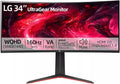 LG 34' Ultragear Curved Gaming Monitor, WQHD (3440 x 1440),160Hz, AMD FreeSync Premium, HDR10, 99% sRGB, Tilt/Height Adjustable Stand, Built-in Speakers
