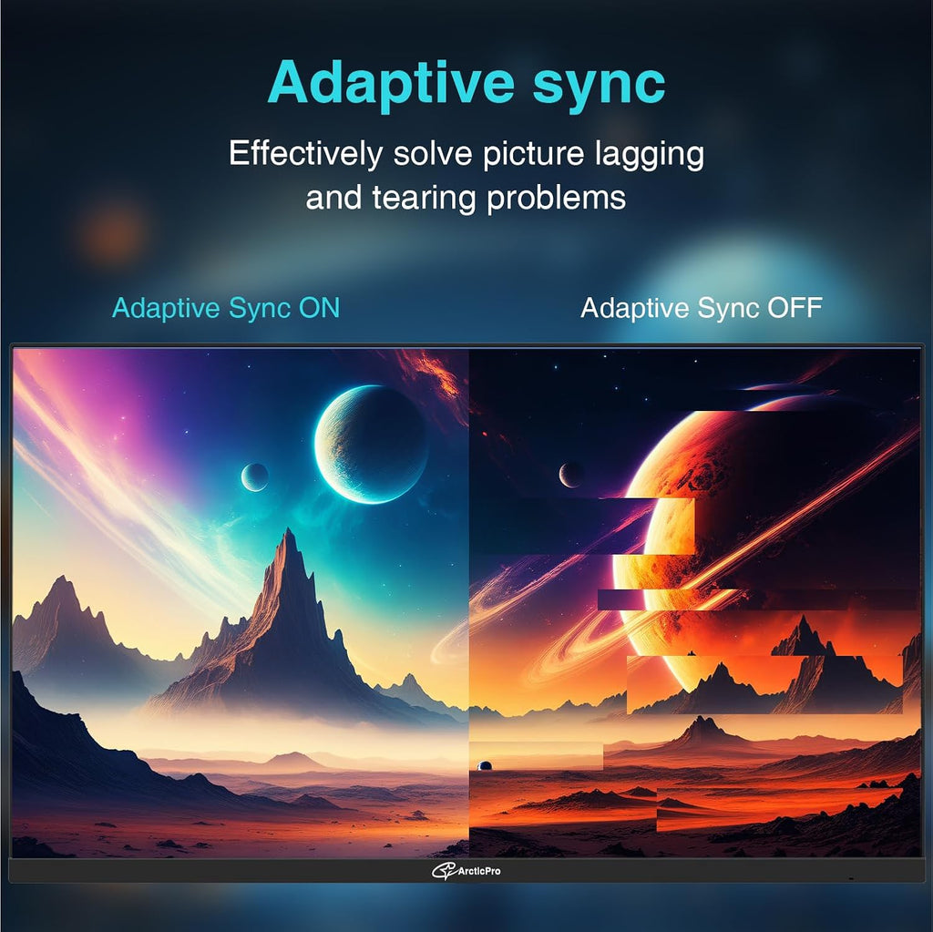 ArcticPro 24.5 inch 300Hz 240Hz Gaming Monitor, FHD 1080p, 1ms, PC Monitor Gaming, IPS, Adaptive sync, PC Monitor, NTSC 85%, sRGB 120%, Ultra Slim, DP x2, HDMI x2, VESA, with DP Cable up to 300Hz