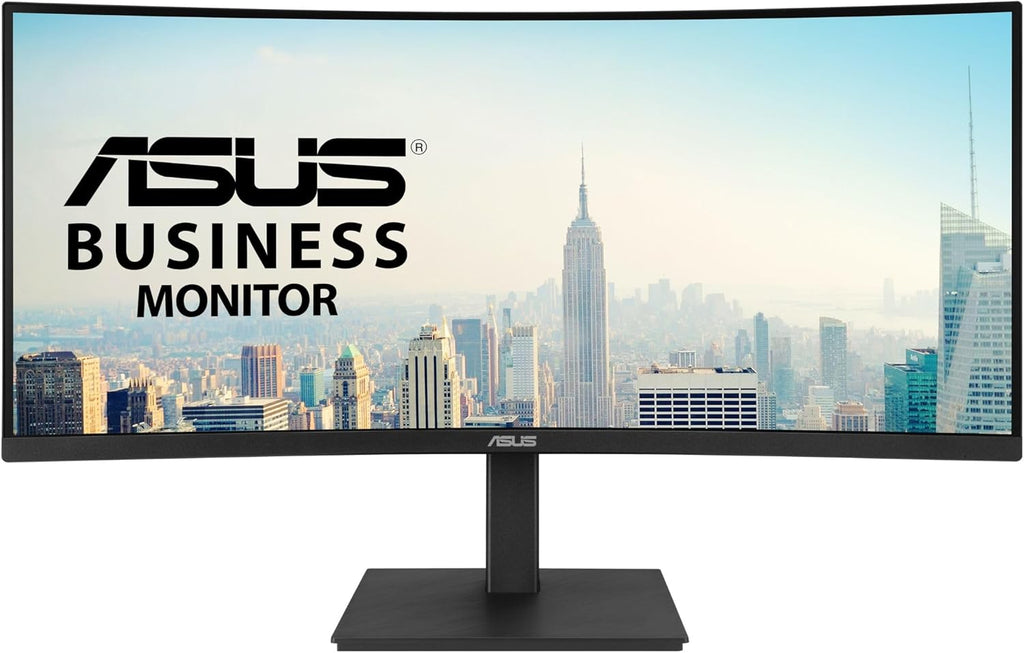 ASUS 34' Curved USB-C Docking Monitor (VA34VCPSR) - WQHD (3440x1440), 1500R Curvature, Frameless, USB-C PD 96W, RJ45, USB hub, Eye Care, Ergonomic, VESA Wall Mountable, 3 yr Warranty