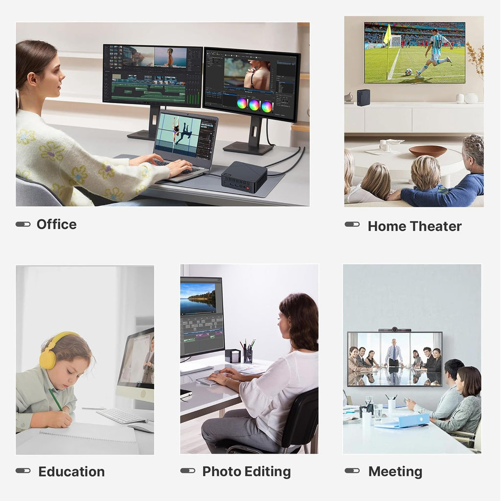 C2 Mini PC 11 Pro, Intel N95 Mini Desktop Computers 12GB LPDDR5 RAM 512GB SSD Micro PC, Dual 1000Mbps NIC LAN, HDMI 2.0, WiFi 5, BT 5.0, 4K Triple Display, Small PC for Business Home