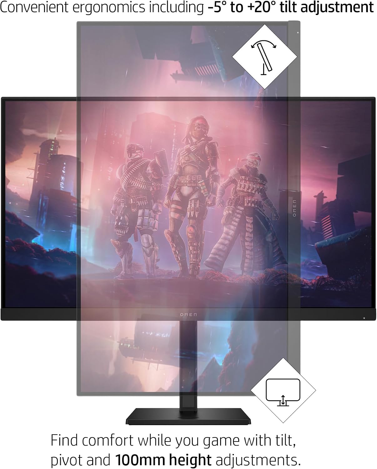 HP OMEN 32q QHD 165Hz Gaming Monitor, QHD Display (2560 x 1440), IPS Panel, 99% sRGB, 95% DCI-P3, 16:9, AMD FreeSync Premium Technology, 32q (2023)