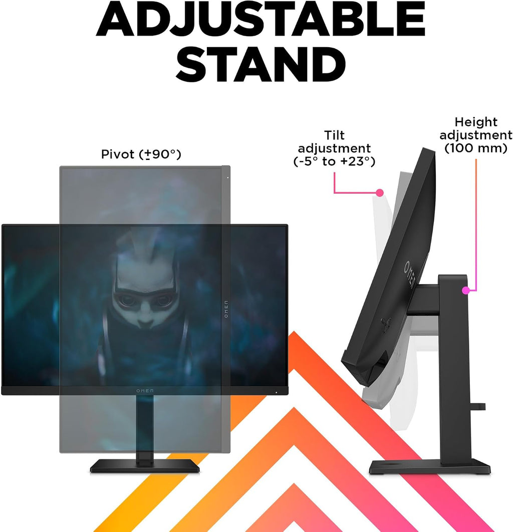 HP OMEN 23.8' FHD 165Hz Gaming Monitor, FHD Display (1920 x 1080), IPS panel, 99% sRGB, 90% DCI-P3, 16:9, AMD FreeSync Premium Technology, 24 (2023),Black