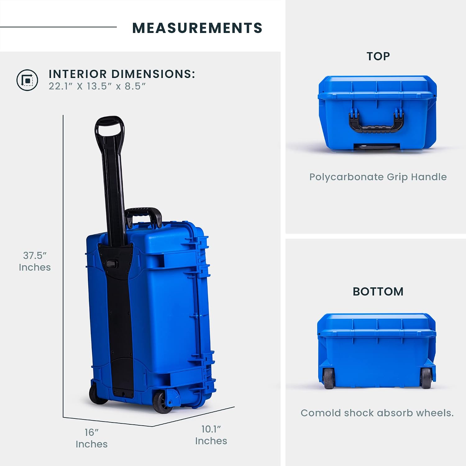 Seahorse 920 Heavy Duty Protective Dry Box Case With Foam - TSA Approved / Mil Spec / IP67 Waterproof / USA Made for Scuba Gear, Gaming Rigs, Sound Equipment, Travel (Blue)