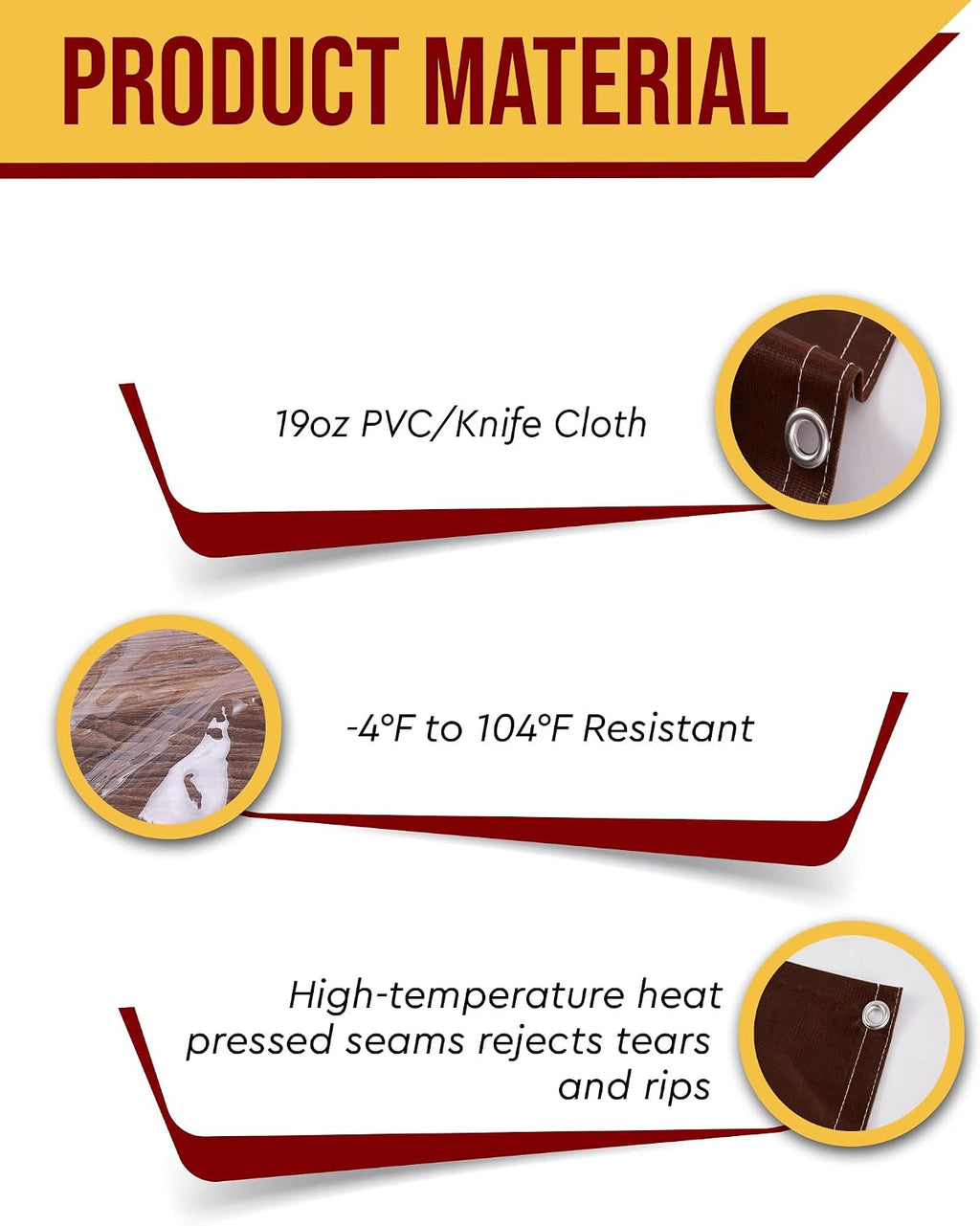 FoundGo 8'H x 15'W Vinyl Curtains for Patio 19oz, Outdoor Clear Vinyl Patio Enclosure,Heavy Duty Clear Tarp Waterproof Vinyl Tarps with Grommets for Pergola, Balcony,Porch,Gazebos，-4℉ Cold Resistant