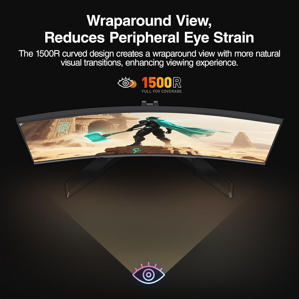 KOORUI 24 Inch Curved Gaming Monitor 180Hz 1ms,FHD 1080p 1500R Curved Display with Adaptive Sync,99% sRGB,HDR10,Eye Care,VESA Compatible,HDMI2.0X2 &DP1.2,Tilt Adjustable,Black