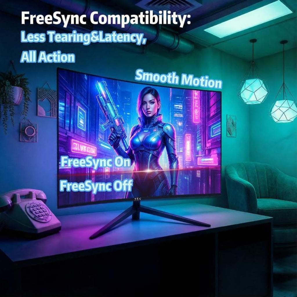 ZZA 27' Curved Gaming Monitor, 280Hz 240Hz Gaming Monitor, 1800R VA Panel, 120% sRGB, AMD FreeSync, 1ms GTG, Esports Ready Display, Flicker-Free, HDMI & DP, VESA Mount - Black