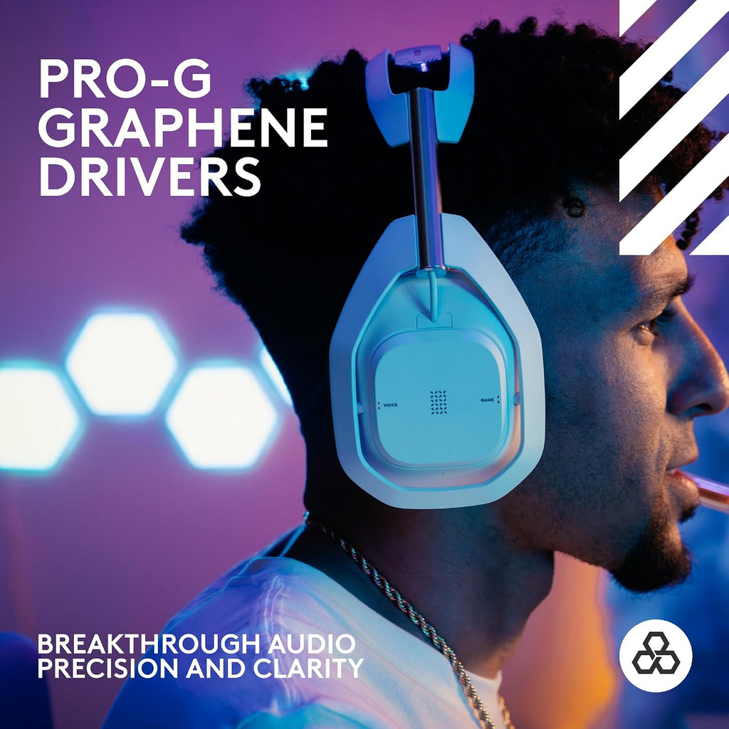 Logitech G Astro A50 X Omni-Platform Wireless Gaming Headset + Base Station for PS5, Xbox, PC - White