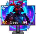 Gawfolk 27 Inch 4K Gaming Monitor IPS, UHD 3840 x 2160p 144Hz PC Computer Monitors IPS Screen for Home & Office, HDMI, DisplayPort, Wall Mount Compatible