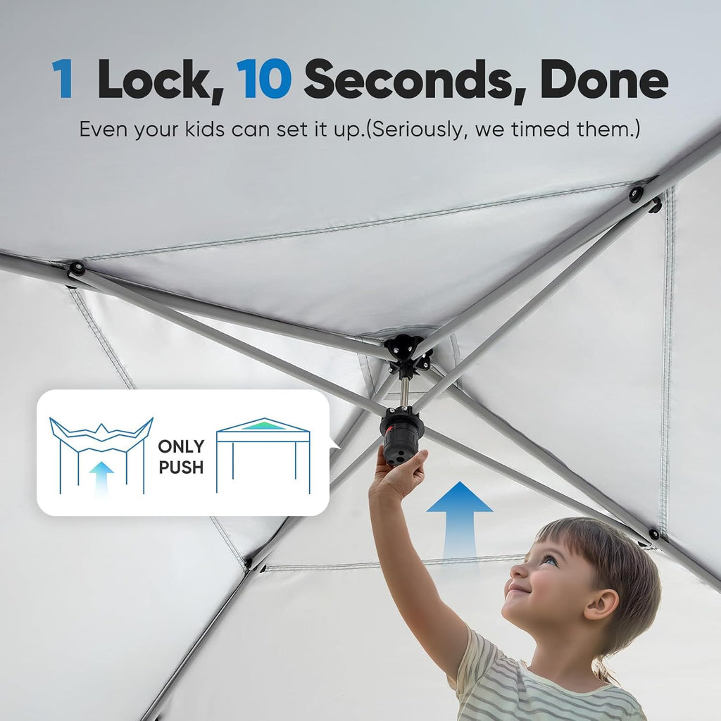 Quictent 6.6'x6.6' Pop up Screened Canopy Tent with Mosquito Netting, Portable Easy up Outdoor Screen House Shelter for Patio, Camping and Picnic, Includes Wheeled Carry Bag