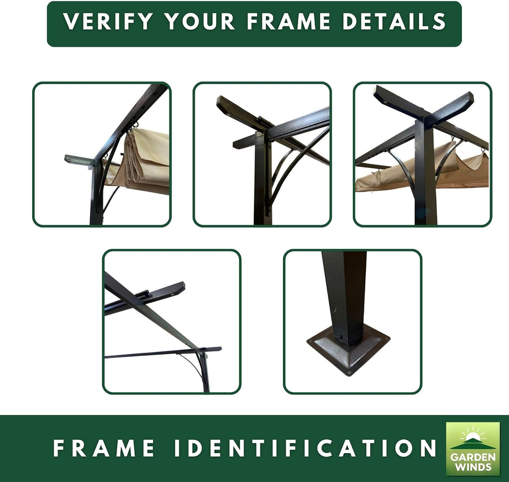 Garden Winds Reinforced Replacement Canopy Top Cover Compatible with The 84C-093 Outsunny 10' x 10' Pergola - Classic Sand, Riplock 350