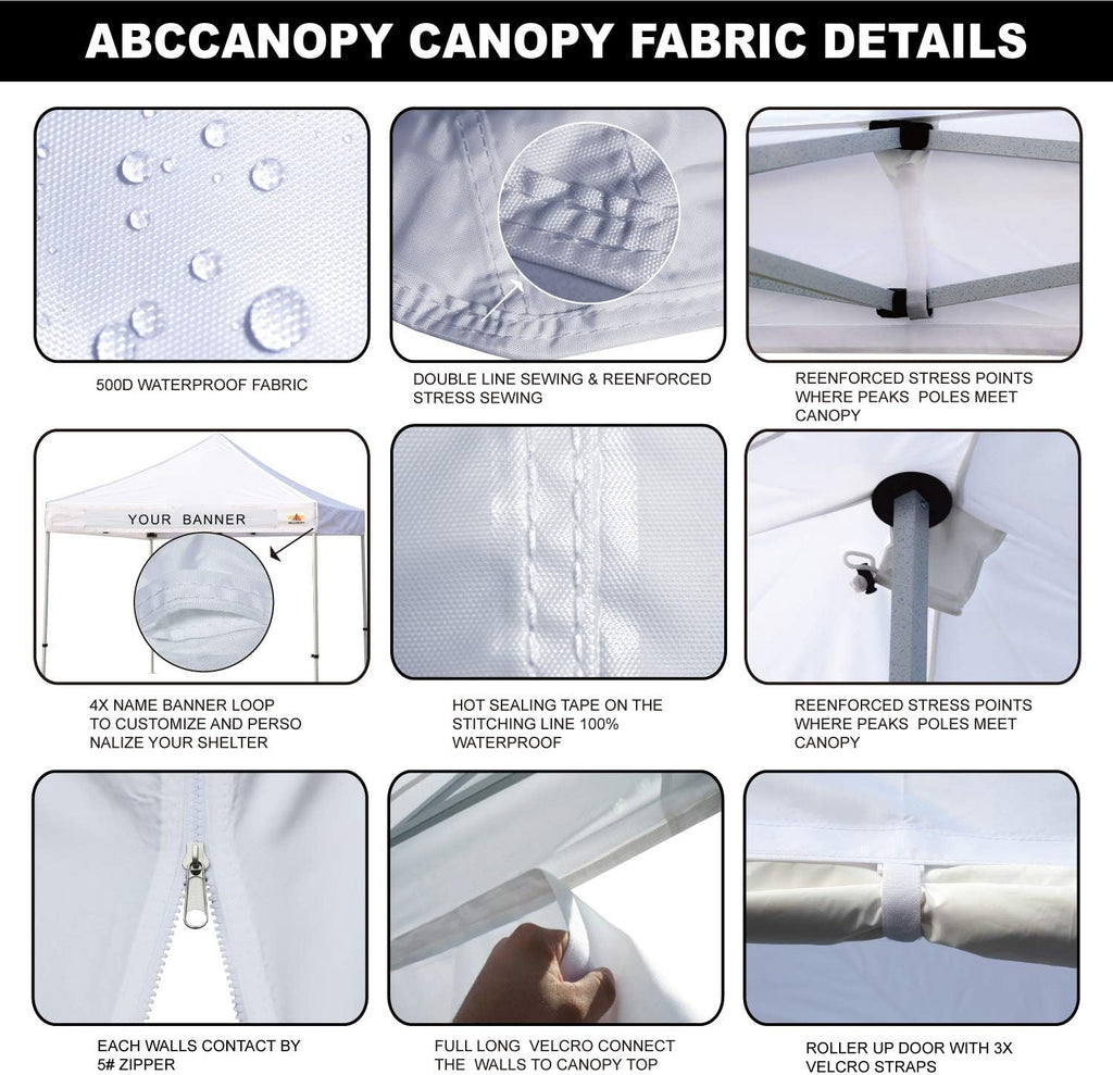 ABCCANOPY Outdoor Winter Gazebo 10x20, Premium Instant Pop Up Canopy Tent with Elegant Church Window,Snow and Rain Protection, Bonus Wheeled Bag,White