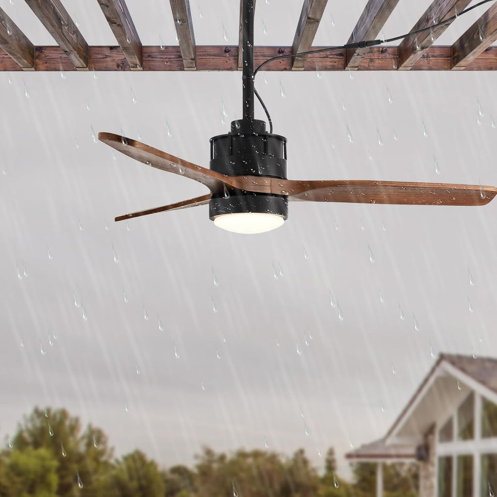 EKIZNSN 42'' Outdoor Ceiling Fans Waterproof with Light for Patios/Gazebo/Pergola, 16-feet Extension Cord Included