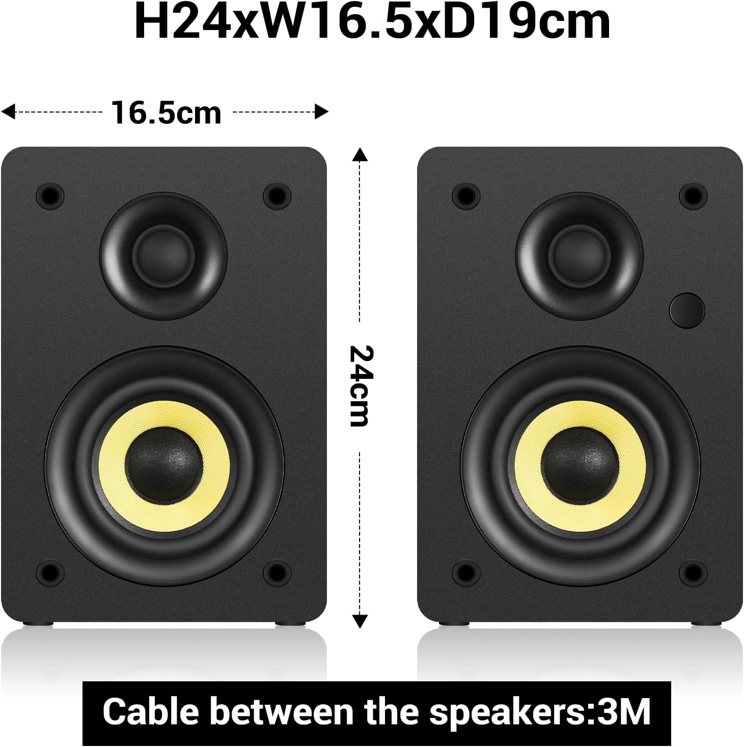 Sanyun SW206 80W Active Dual-Mode Bookshelf Speakers, 4' Studio Monitor & HiFi Mode, Upgraded 3D Sound Field, 6.35mm TRS Balanced, Bluetooth 5.4, Optical Coaxial Aux USB 24bit DAC, Woodgrain