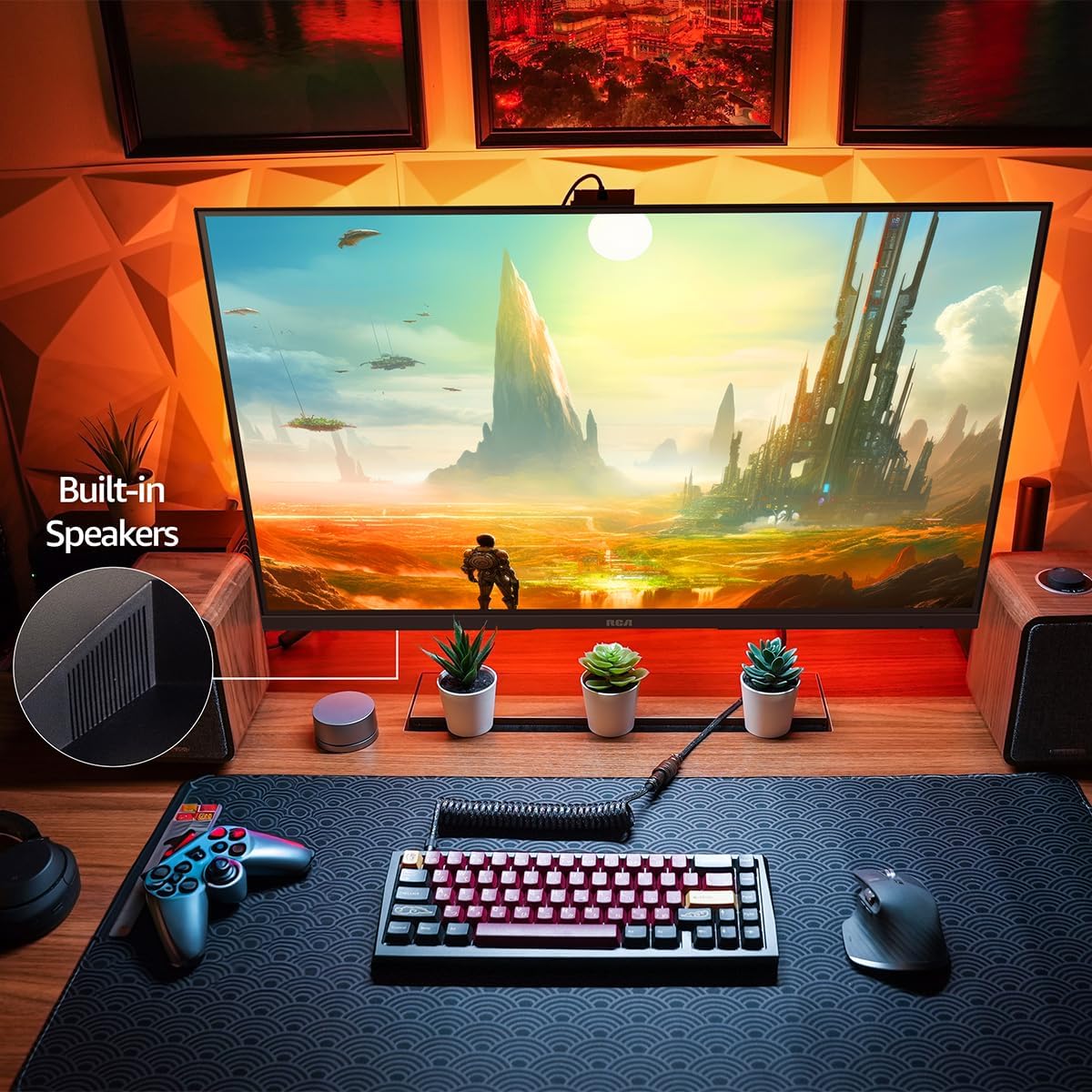 RCA 27' Evolution Select QHD Gaming Monitor | 165Hz, 2560 x 1440p, Adaptive Refresh Technology with 1ms Response, HDR10, Ultra Wide Game View - RGB Backlighting & Adjustable Stand | M27SG134F