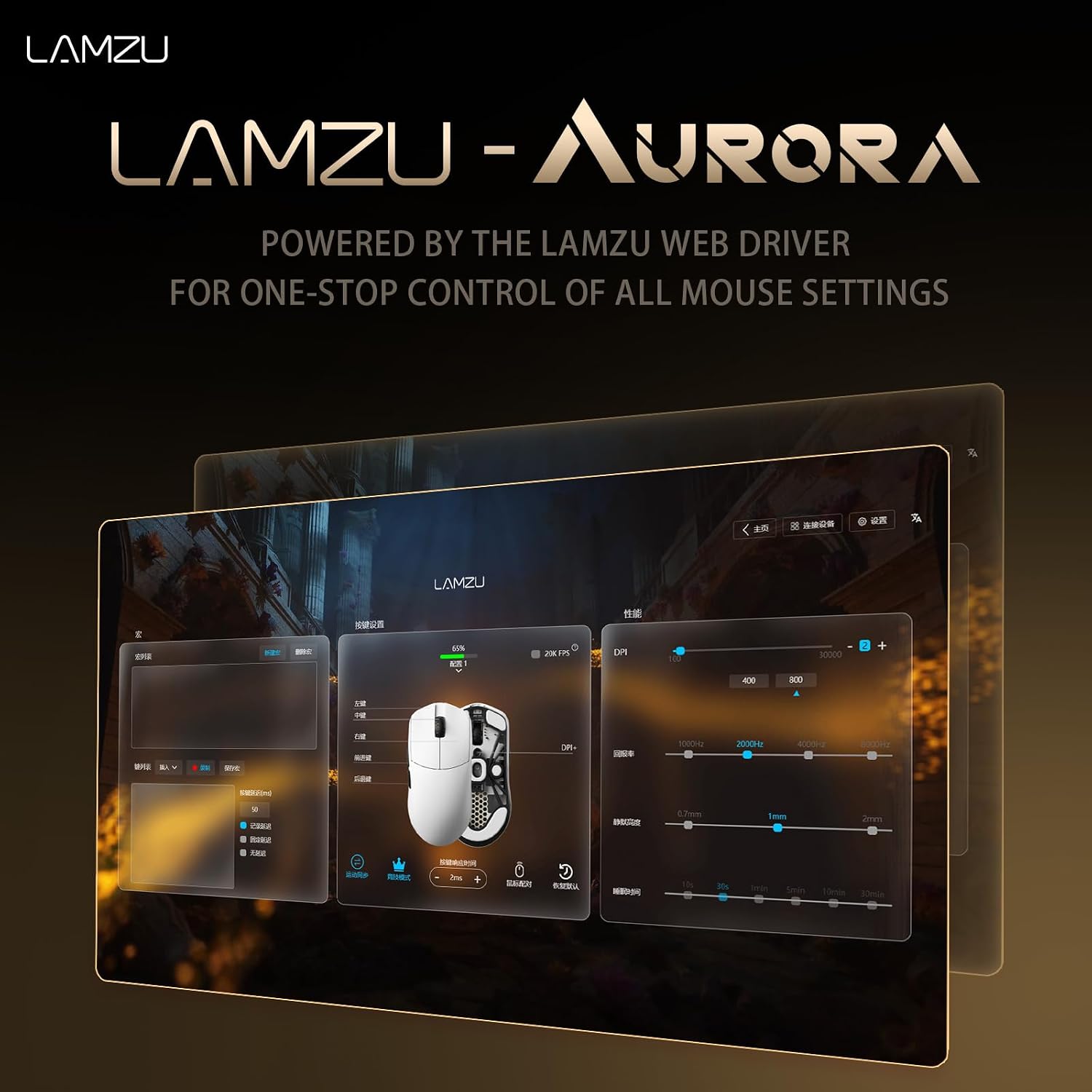 Lamzu Maya X Wireless Gaming Mouse, Ultra Lightweight 47g, Optical Switch, Maximum 30000 DPI, Symmetrical, MCU Nordic 52840, Dust-Proof Encoder, PAW3950 Sensor(Larger Maya) (White)