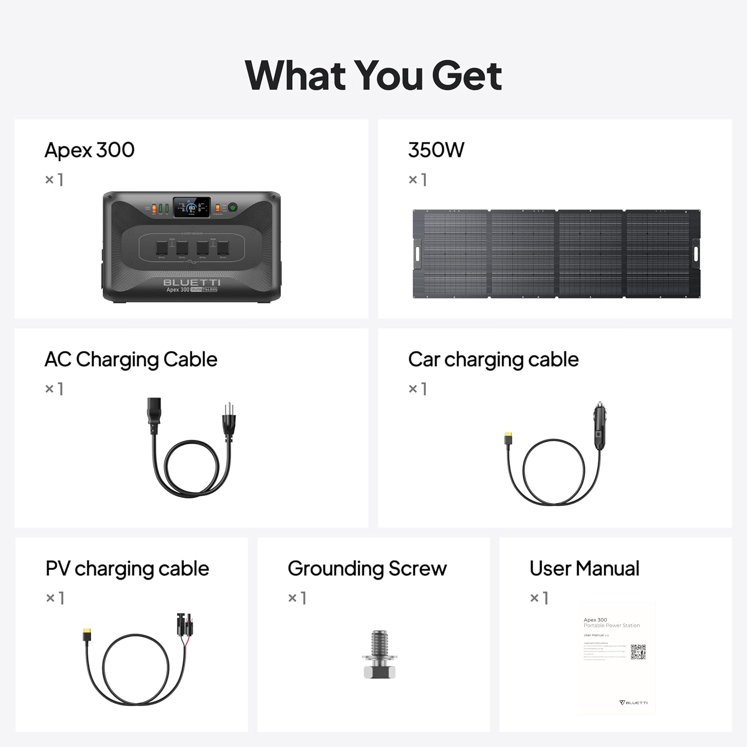BLUETTI Apex 300 Solar Generator with 350W Solar Panel, 2764.8Wh LFP Battery Backup with 6 3840W AC Outlets (7680W Surge), 120V/240V Dual Voltage, Ideal for Camping and Off-Grid Living