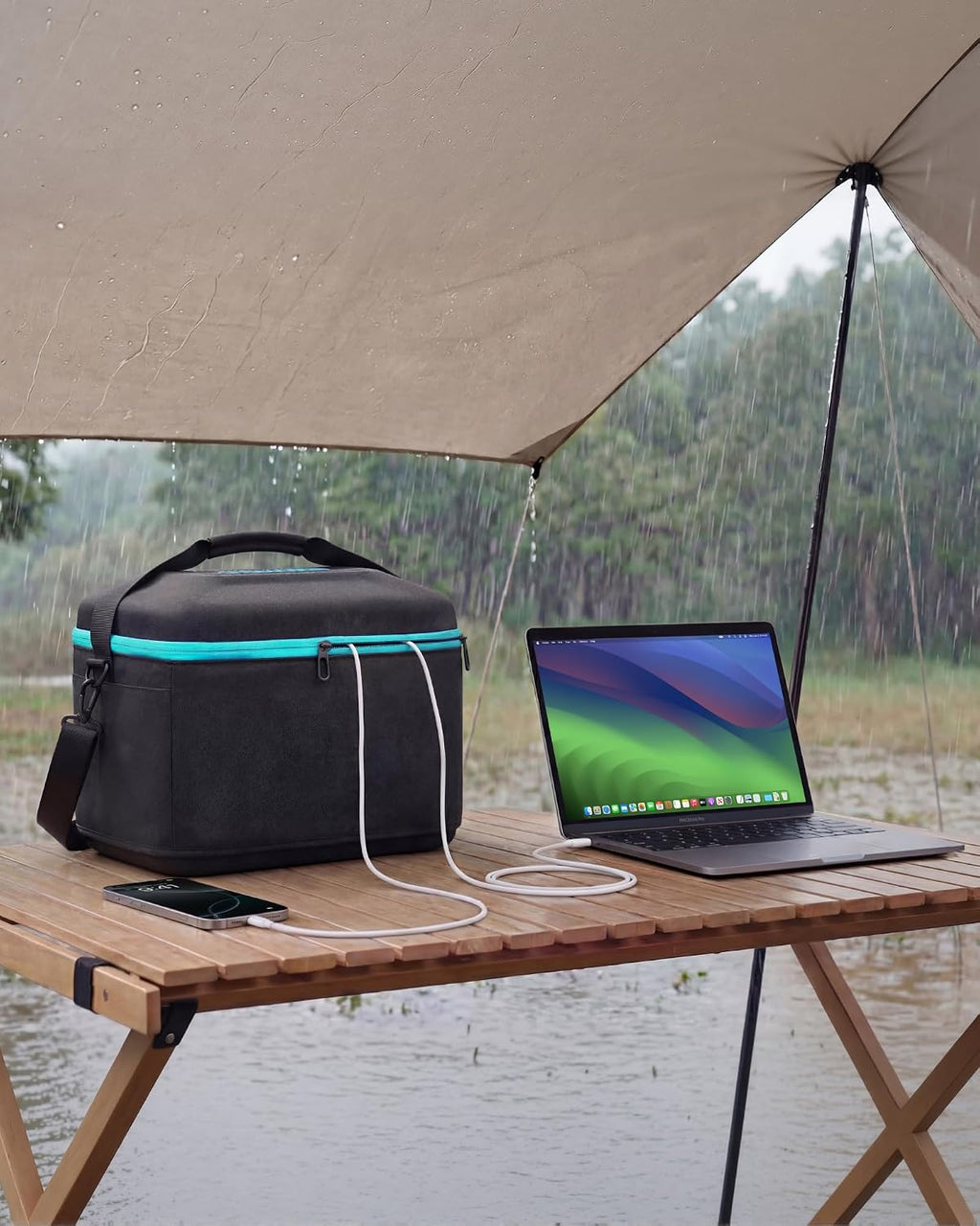 Anker 536 Portable Power Station with Anker Carrying Case Bag, 508Wh Solar Generator (Solar Panel Optional),500W 9-Port Powerhouse, 4 AC Outlets, 60W USB-C PD Output, LED Light for Outdoor Camping