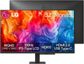 LG 32 inch QHD (2560 x 1440) IPS Computer Monitor, 100Hz, 5ms, HDR10, 99% sRGB, Dynamic Action Sync, Contrast Ratio 1000:1, Reader Mode, Flicker Safe, HDMI, USB Type-C, Tilt Adjustment