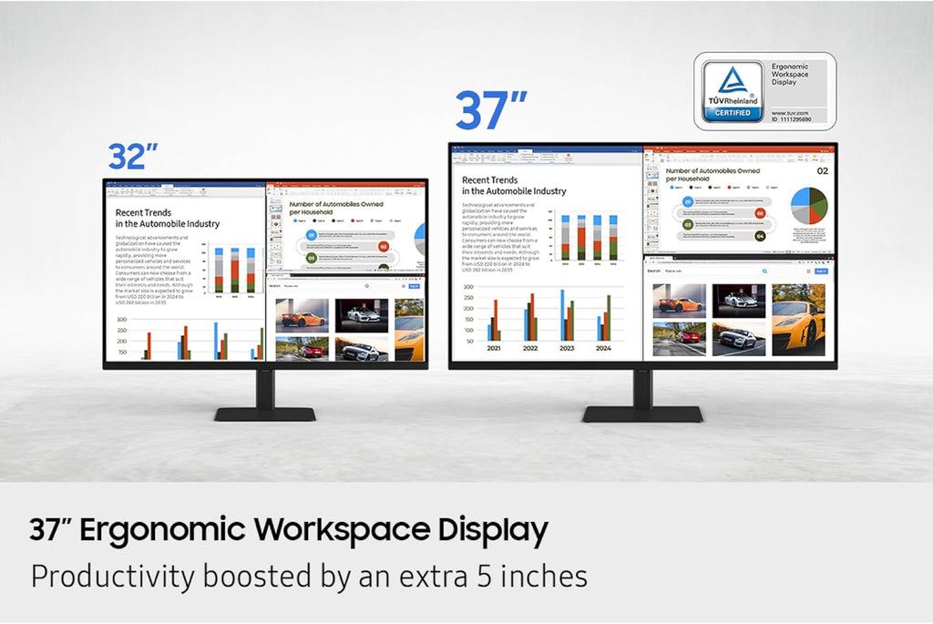 Samsung 37' ViewFinity S8 (S80UD) 4K UHD HDR10 High Resolution Monitor with USB-C and Ergonomic Design, Built-in KVM Switch, Intelligent Eye Care, LS37D800UANXZA, 2025