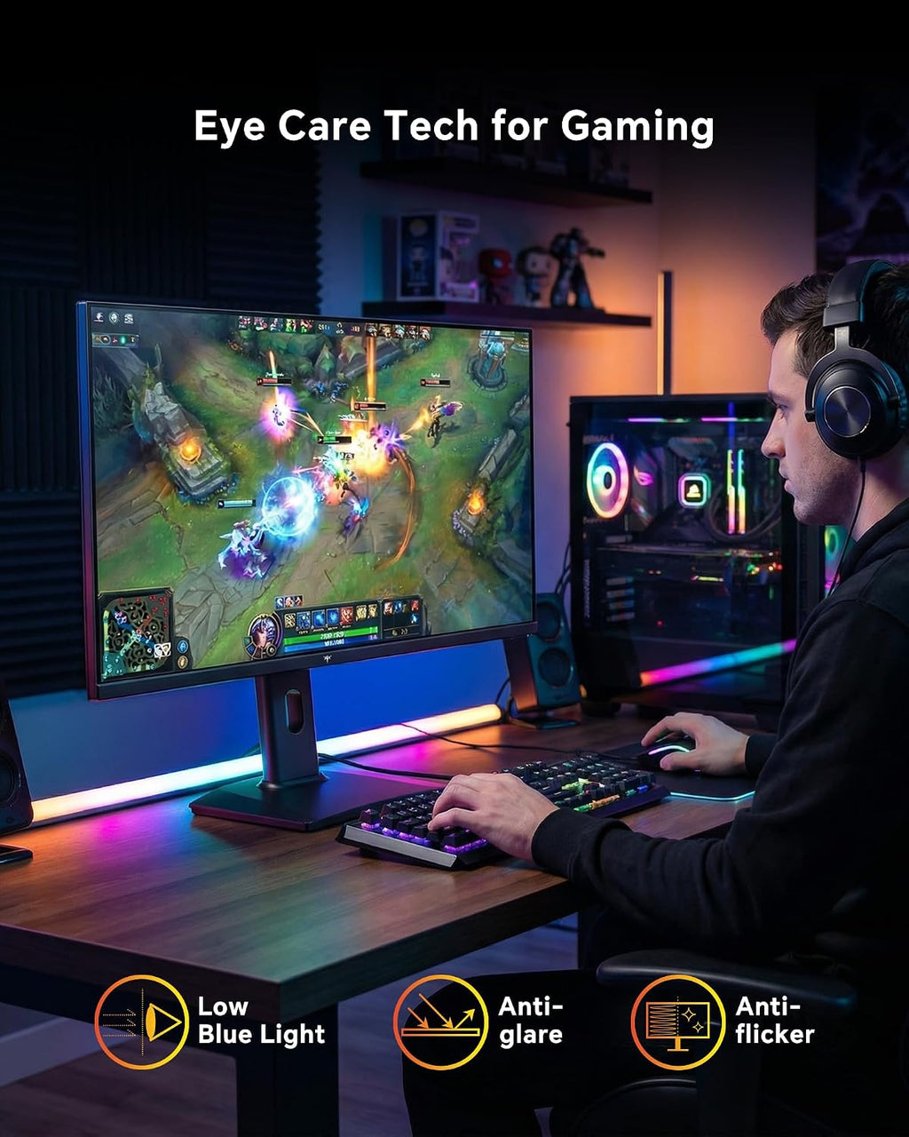 KTC 27 Inch 240Hz Gaming Monitor - 1080P Computer Monitor Fast IPS FHD, Adaptive Sync, 1ms(MPRT), 131% sRGB, HDMI Displayport, Tilt Pivot Height Adjustment, Vesa Monitor, Black, H27F7