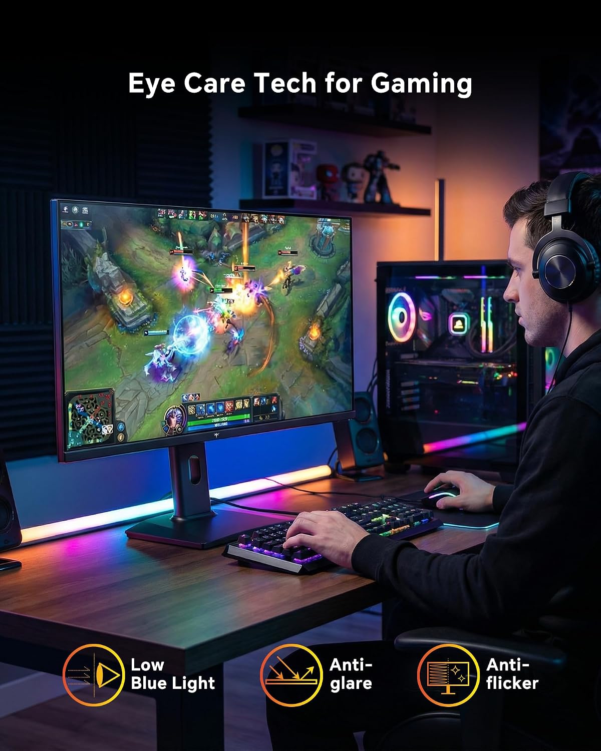 KTC 27 Inch 240Hz Gaming Monitor - 1080P Computer Monitor Fast IPS FHD, Adaptive Sync, 1ms(MPRT), 131% sRGB, HDMI Displayport, Tilt Pivot Height Adjustment, Vesa Monitor, Black, H27F7