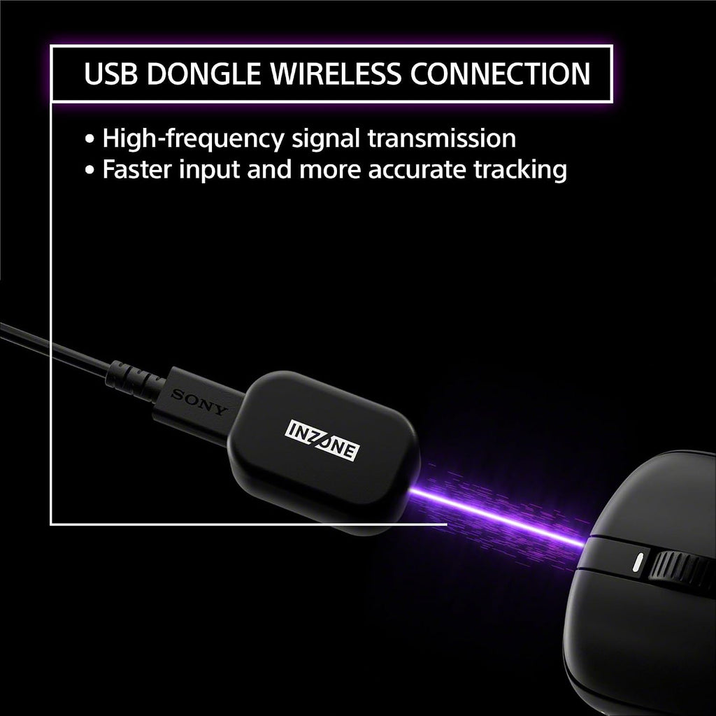 Sony INZONE Mouse-A Ultra-Lightweight 48g Wireless Gaming Mouse with Dongle, Optical Switch, 8000Hz Polling, 30K DPI Sensor, 90Hr Battery, Customizable Buttons, USB-C