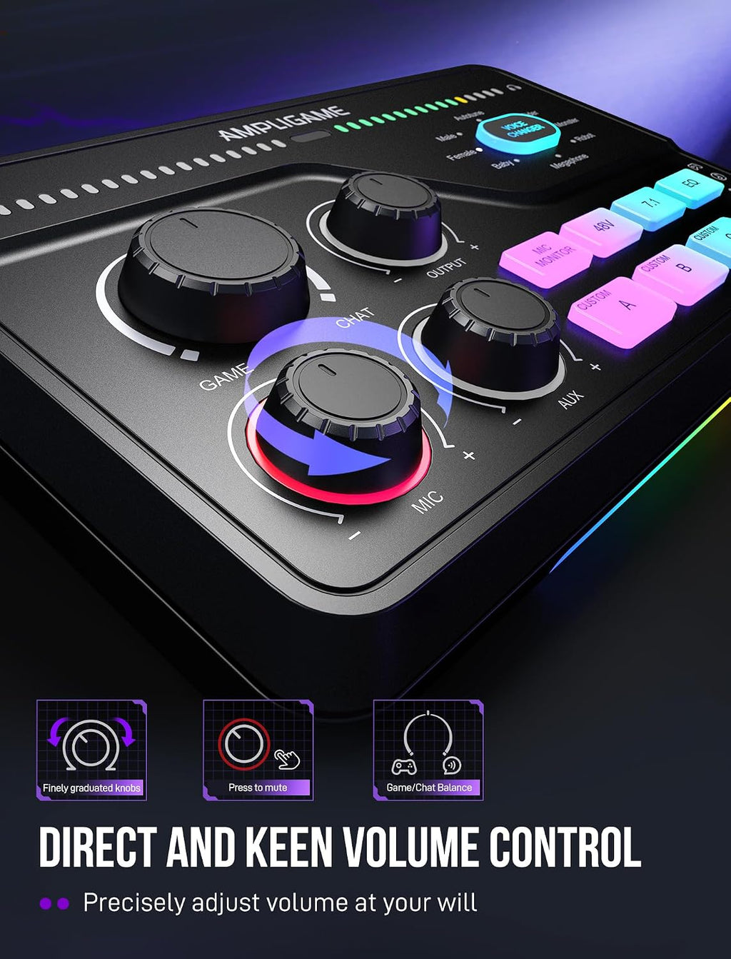 FIFINE Dynamic Gaming Equipment Set with Microphone and Audio Mixer, Streaming Mic and RGB Mixer Bundle with Button Controls, Voice Changer, XLR Cable for YouTube Video Recording (AM8T+SC8+L9)