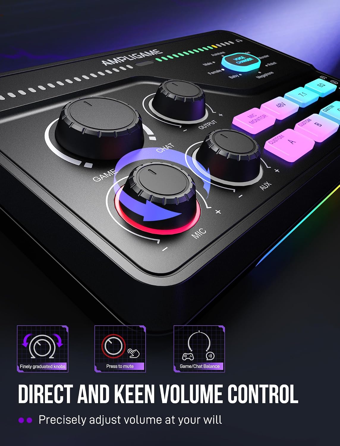 FIFINE Dynamic Gaming Equipment Set with Microphone and Audio Mixer, Streaming Mic and RGB Mixer Bundle with Button Controls, Voice Changer, XLR Cable for YouTube Video Recording (AM8T+SC8+L9)