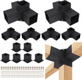 Pergola Brackets 4' x 4', 4 Pack 3-Way Angle Corner Brackets with 6 Pack Post Pergola Brackets, 2 Pack 4-Way Pergola Brackets, Powder Coated Pergola Hardware for Lumber Pergola Gazebo Sunroom