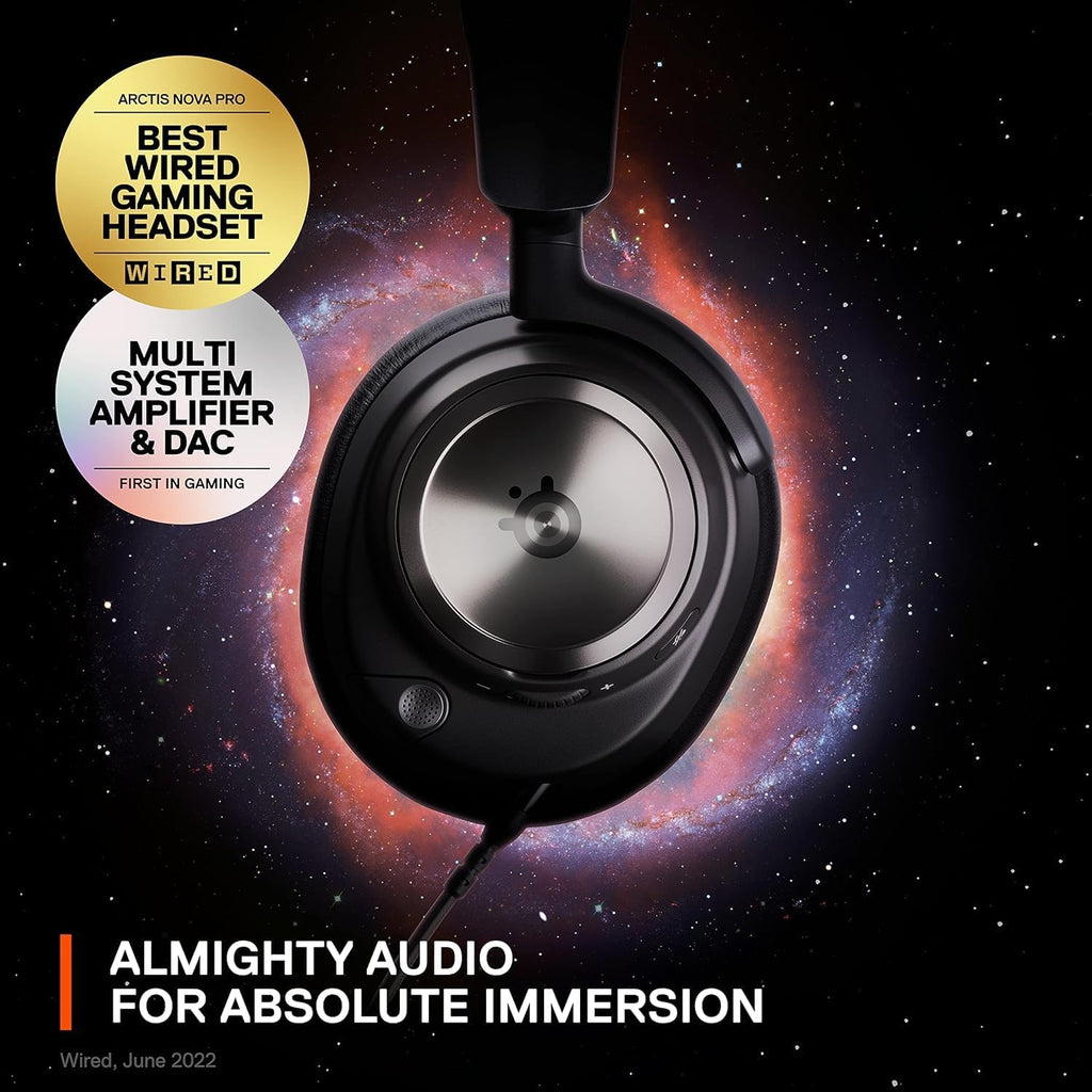 SteelSeries Arctis Nova Pro Multi-System Gaming Headset - Premium Hi-Fi Drivers, Hi-Res Audio - 360° Spatial Audio - GameDAC Gen 2 - PC, PS5, PS4, Switch (Renewed)