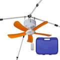 CB305 Large 31' Rechargeable Ceiling Fan for Canopies, Gazebos, Pergolas, Workshops & More. 6-Hour Run Time, Portable with Travel Case, Remote Control (Orange)