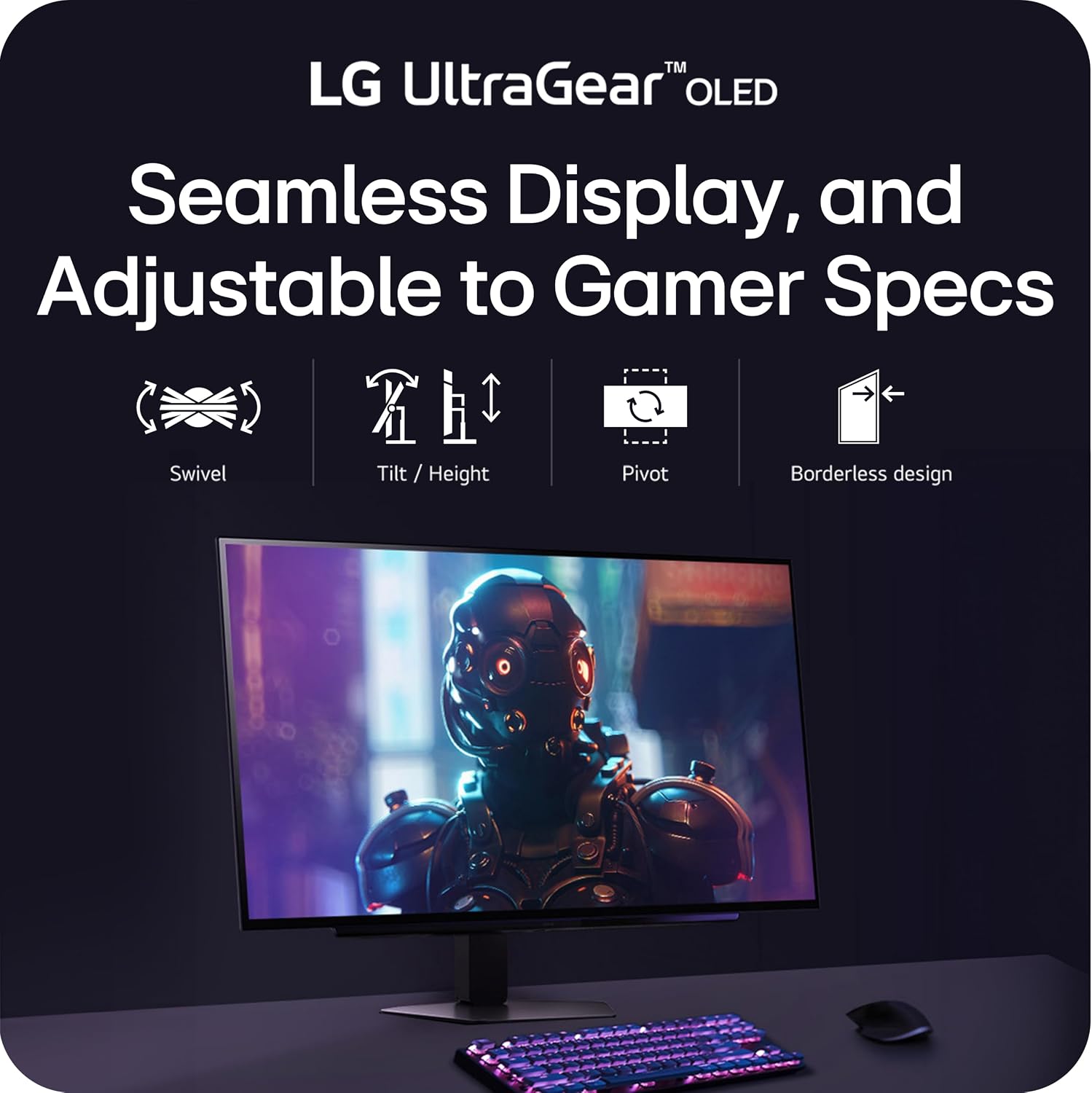 LG 27GX704A-B 27-inch Ultragear QHD (2650x1440) OLED Gaming Monitor 240Hz, 0.03ms, NVIDIA G-Sync Compatible, AMD FreeSync Premium Pro, HDR TrueBlack400, HDMI 2.1, DisplayPort, Black (Renewed)