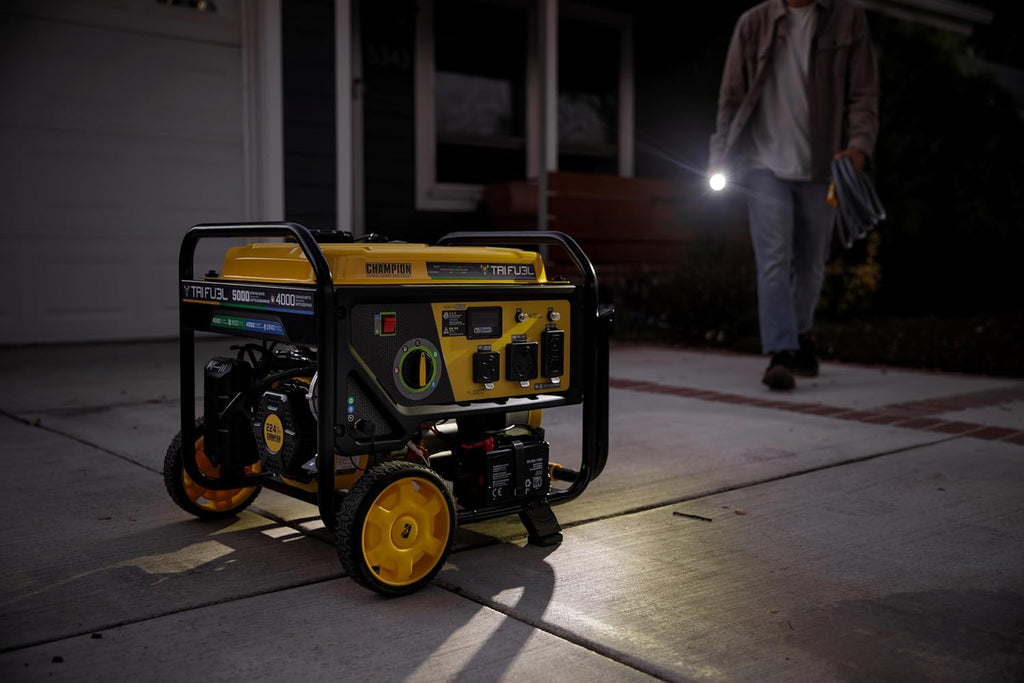 Champion Power Equipment 5000-Watt Electric Start Tri Fuel RV Ready Portable Generator with CO Shield