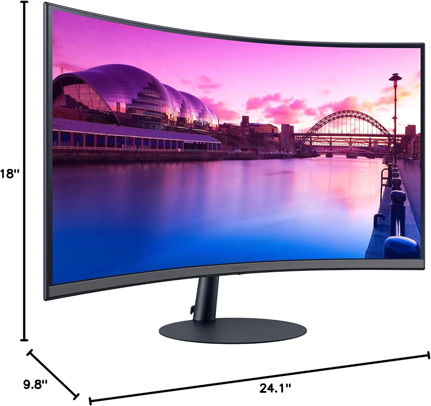 SAMSUNG 27-Inch S39C Series FHD Curved Gaming Monitor, 75Hz, AMD FreeSync, Game Mode, Advanced Eye Comfort, Frameless Display, Built in Speakers, Slim Metal Stand, LS27C392EANXGO, Black