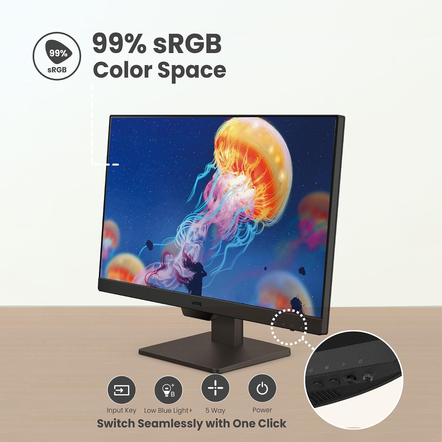 BenQ GW2790 Computer Monitor 27' FHD 1920x1080p | IPS | 100 hz | Eye-Care Tech | Low Blue Light | Anti-Glare | Adaptive Brightness | Tilt Screen | Built-in Speakers | DisplayPort | HDMI x2