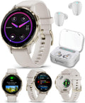 Garmin Venu 3S GPS Smartwatch, AMOLED Display 41 mm Watch, Advanced Health and Fitness Features, Up to 10 Days of Battery, Sleep Coach, Ivory Case with White Earbuds Bundle