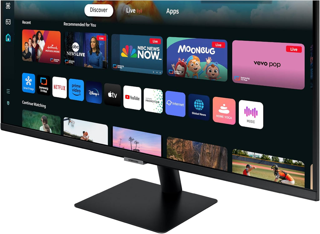 SAMSUNG 27-Inch M5 (M50D) Series FHD Smart Monitor with Streaming TV, Speakers, HDR10, Gaming Hub, Multiple Ports, Workout Tracker, Vision Accessibility Tools, LS27DM500ENXGO, 2024