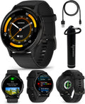 Garmin Venu 3: Slate Stainless Steel 45 mm Smartwatch|AMOLED 1.4' Display Up to 14 Days Battery Life | Multisport Men Watch | Advanced Health & Fitness Features Gift Bundle