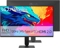 LG 27' Full HD (1920 x 1080) IPS Monitor, 120Hz, 1ms MBR, HDR10, sRGB 99%, AMD FreeSync, Black Stabilizer, Tilt Adjustable Stand