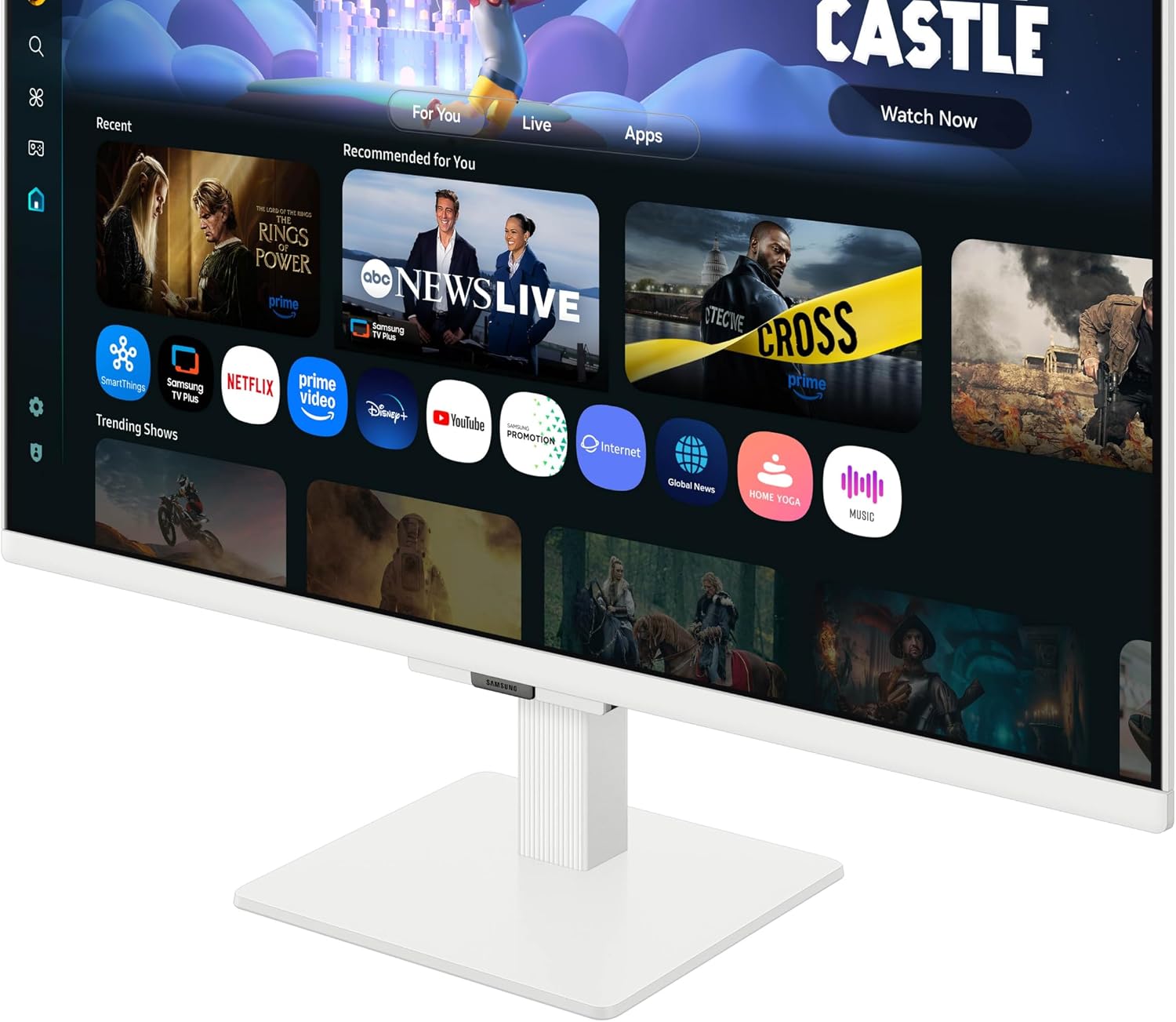 Samsung 27-Inch M5 (M50F) Series FHD Smart Monitor with Streaming TV, Speakers, HDR10, Gaming Hub, Multiple Ports, Workout Tracker, Vision Accessibility Tools, White, LS27FM503ENXZA