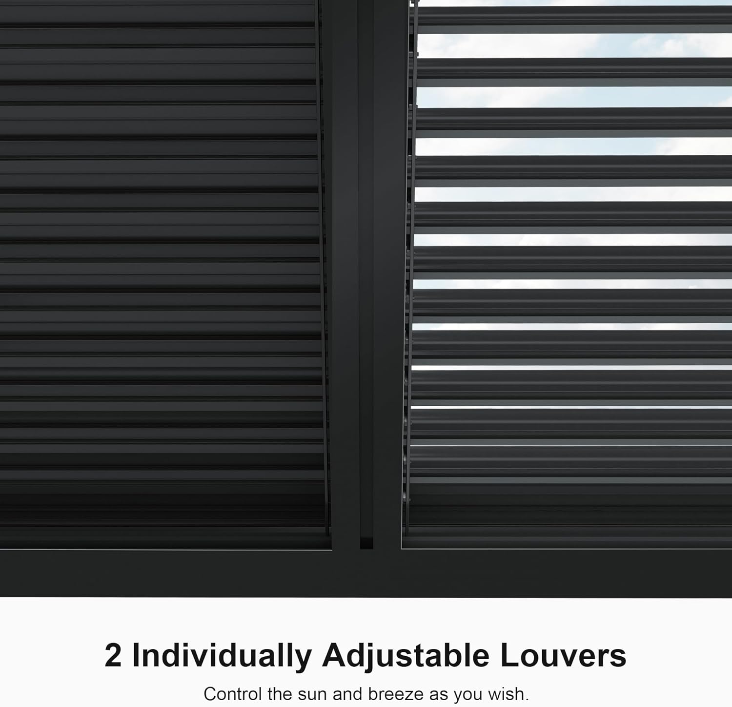 PURPLE LEAF LED Louvered Pergola 94AS 10'x 14' Full Aluminum Frame and Adjustable Roof Integrated Strip Lights for Outdoor Deck Garden Patio Gray Hardtop Gazebo Pergola