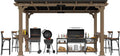 MUPATER 6 x 13 FT Solid Wood Grill Gazebo with Sloping Metal Roof, Hardtop Grill Gazebo Heavy Duty, Suitable for 2 Full-Size Grills, Permanent BBQ Canopy for Outdoor Patio, Lawn, Garden
