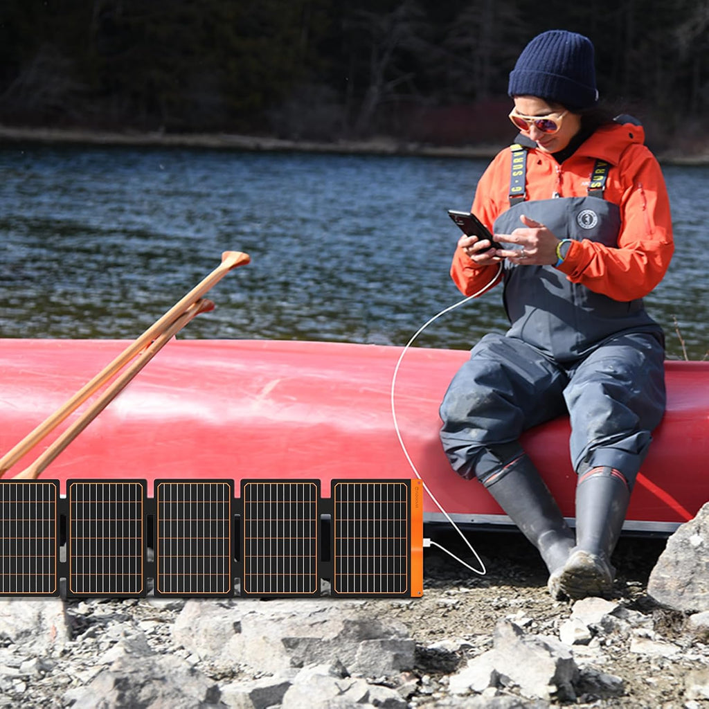 FlexSolar 2PCS 60W Portable Solar Panels Chargers with PD3.0 USB-C,QC3.0 USB-A and DC Outputs Foldable IP67 Waterproof Power Emergency Camping for Small Power Station Generator,Phones, Power Banks