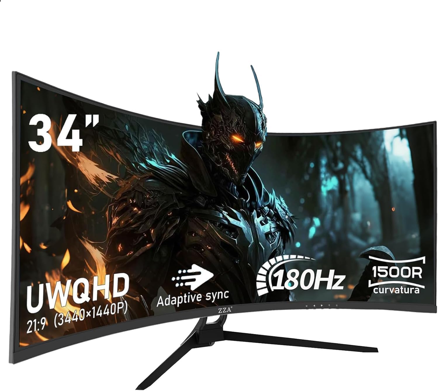 ZZA UltraWide 34 inch Curved Monitor 1500R PC Screen 180HZ/165hz Refresh Rate WQHD 3440x1440 Computer Gaming Monitor VA PanelAMD FreeSync Premium | HDR10 | 99% sRGB | VESA