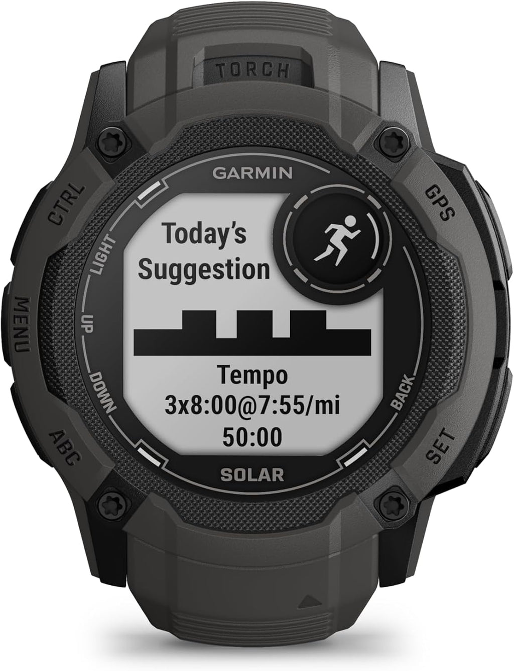 Garmin Instinct 2X Solar, Rugged GPS Smartwatch, Built-in Flashlight, Solar Charging Capability, Multi-Band GNSS, Graphite (Renewed)